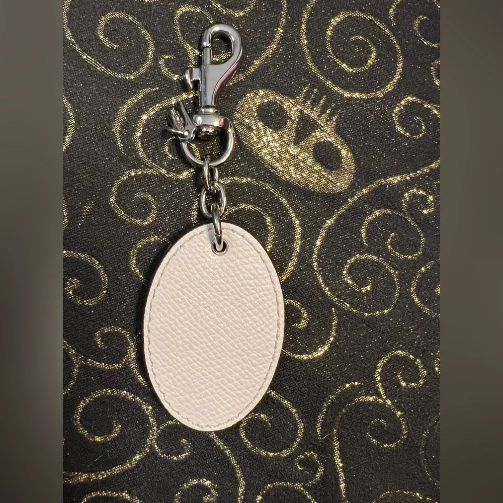 Coach Orange or White Leather Keychains Bag Charms (1) pc choice of one